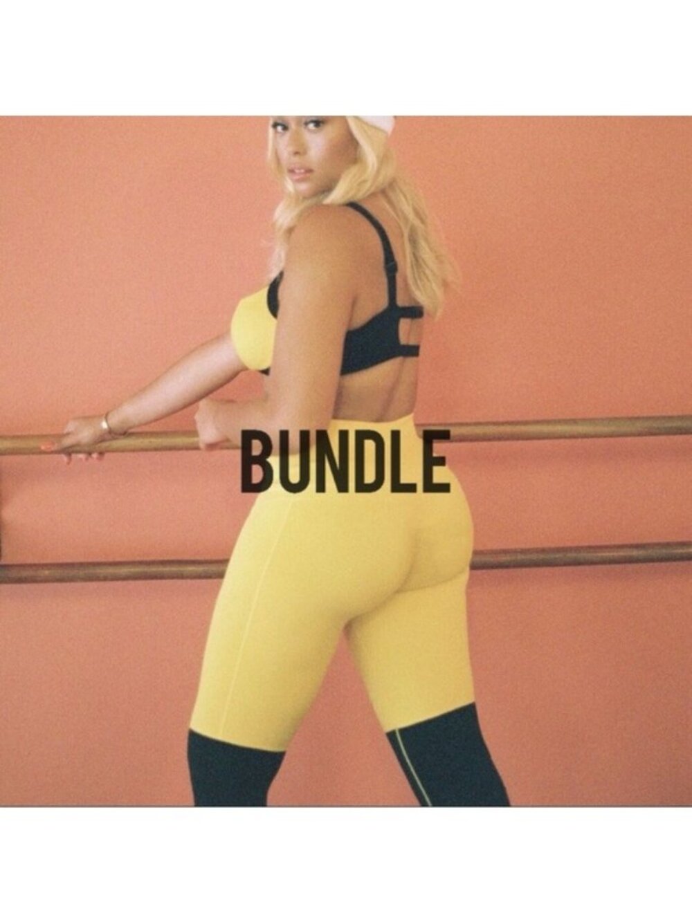 BUNDLE [SET] NWT Secnd Nture Cut Out Sports Bra XS Yellow Black Classic Legging